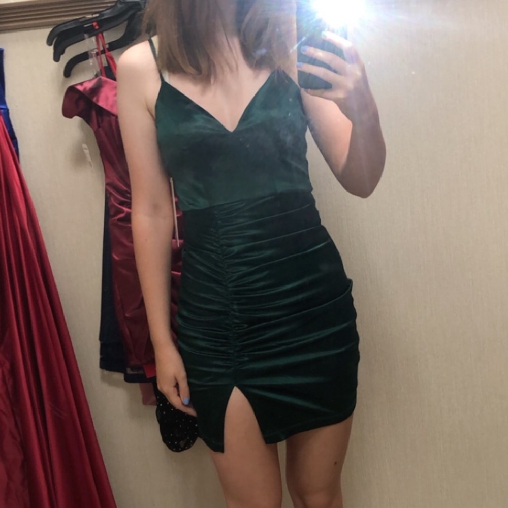 Green Satin Homecoming Dress